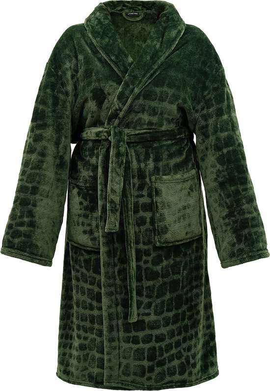 Melli Mello - Be My Baby - Badjas Unisex - Zacht Croco-Print - 2 Zakken - Polyester - S/M
