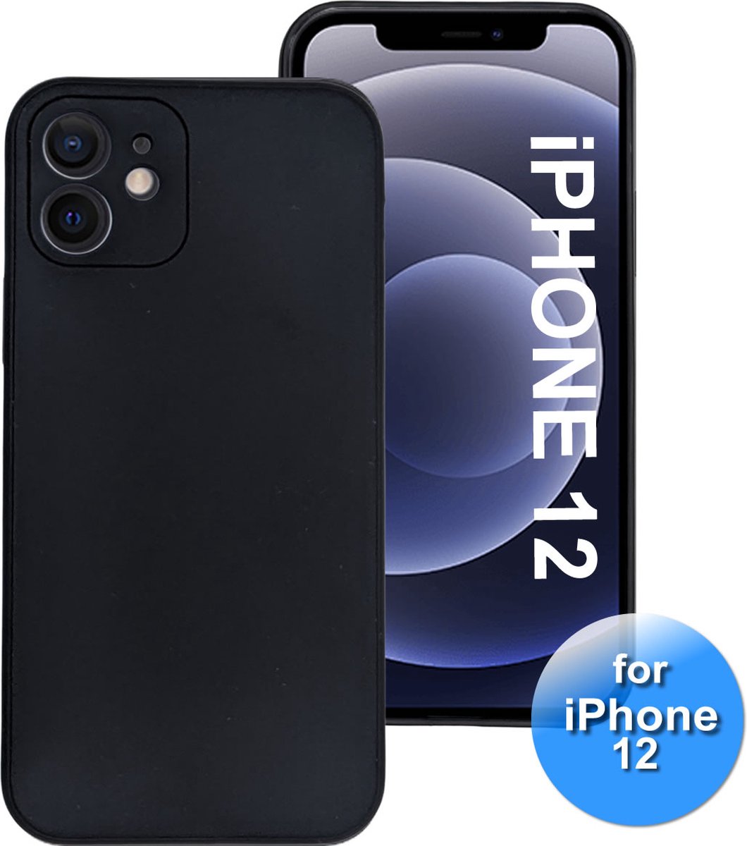 Hoesje geschikt voor iPhone 12 - telefoonhoesje - Back Cover - Siliconen - Zwart