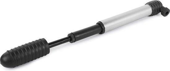 Fietspomp | Mini fietspomp | Reserve fietspomp | onderweg | Zwart Zilver | Fietsventiel verschillend | Adapter set fietsventiel 3 stuks — afbeelding 2