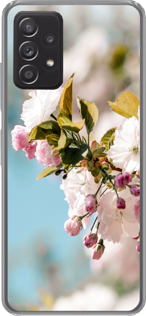 Telefoonhoesje Geschikt voor Samsung galaxy a73 hoesje - Bloemen - Bloesem - Lente - Siliconen Telefoonhoesje Telefoonhoesje