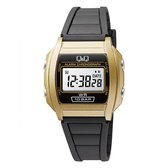 Q&Q ML01J002Y - Horloges - Heren - Mannen - Digitaal - Plastic band - Overig - Metaal - Backlight - Stopwatch - waterdicht 10ATM - Alarm - Zwart - Champagne kleur