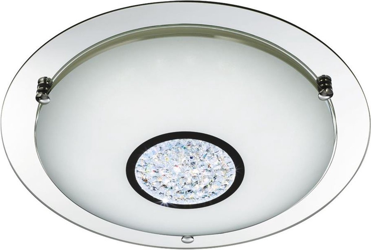 Landelijke Spiegel - Bussandri Exclusive - Metaal - Landelijk - LED - L: 41cm - Voor Binnen - Woonkamer - Eetkamer - Zilver