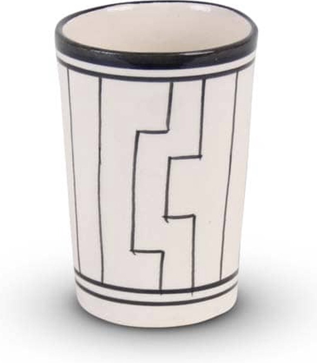 Goedkoopste Safaary - Marokkaanse Beker Zwart-Wit Strepen