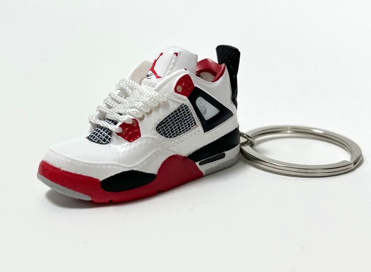 ShoeBlockX SneaKeys | Sleutelhanger | Tassenhanger | Nike Jordan 4 Fire Red | Sneakers | Cadeau