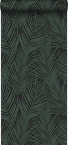ESTAhome behang palmbladeren donkergroen en zwart - 139157 - 0,53 x 10,05 m