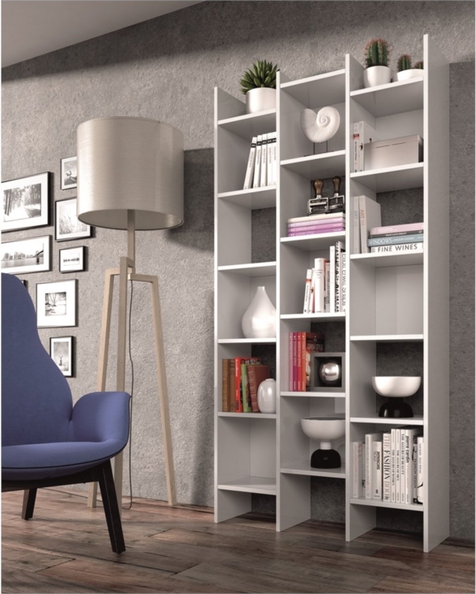 CALICOSY - Bibliotheek 3 kolommen 15 compartimenten Italiaans - H192 cm