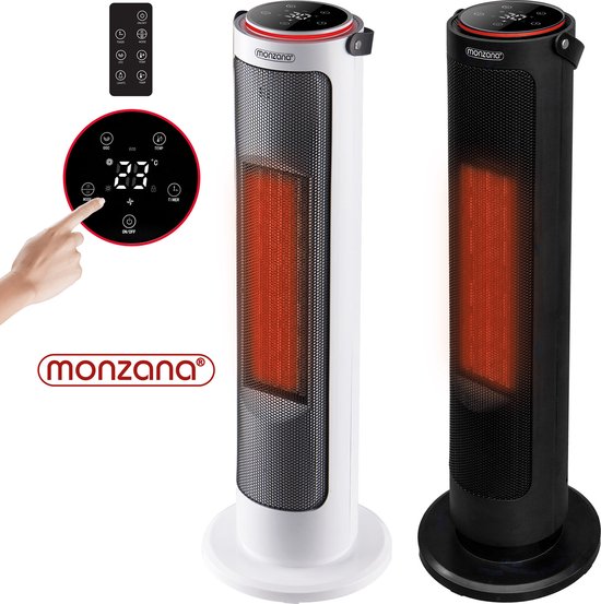 Monzana Keramische Ventilatorkachel 2000W - 4 Standen 15-35°C – Wit