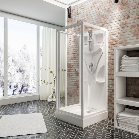 Schulte Juist - cabine de douche fermée - 90x90x210 cm - couleur de profil  blanc -... | bol