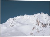 WallClassics - Drapeau - Neige sur Berg - 80x60 cm Photo sur Drapeau Polyester