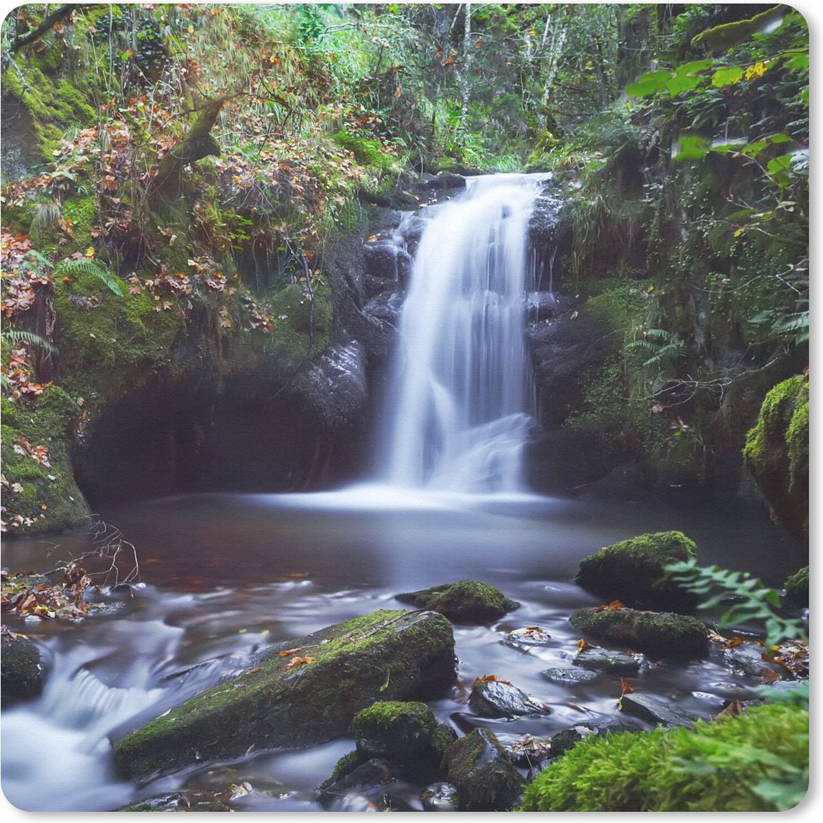 Muismat 20x20 cm - Mousepad Waterval - Natuur - Water - Muismatten