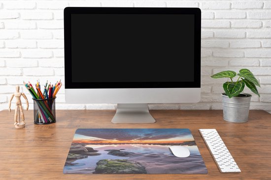 Tapis de bureau 60 x 40 cm - Tapis de souris Roches - Water - Nature - Tapis de bureau XL - Protection de bureau - Tapis de souris Ordinateur