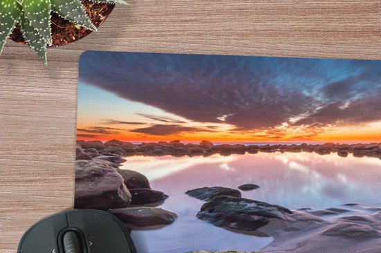 Tapis de bureau 60 x 40 cm - Tapis de souris Roches - Water - Nature - Tapis de bureau XL - Protection de bureau - Tapis de souris Ordinateur