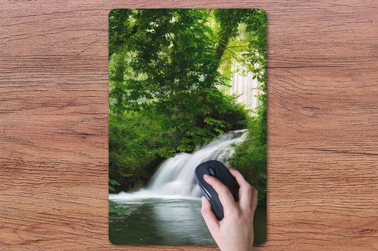 Sous-main 40x60 cm - Tapis de souris Cascade - Nature - Vert - Sous-main XL - Protection sous-main - Tapis de souris Ordinateur