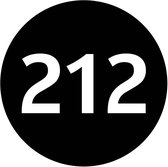 Containerstickers Huisnummer "226" - 25x25cm - Zwart met Witte Cirkel - Set van 4 dezelfde Vinyl Stickers - Klikostickers