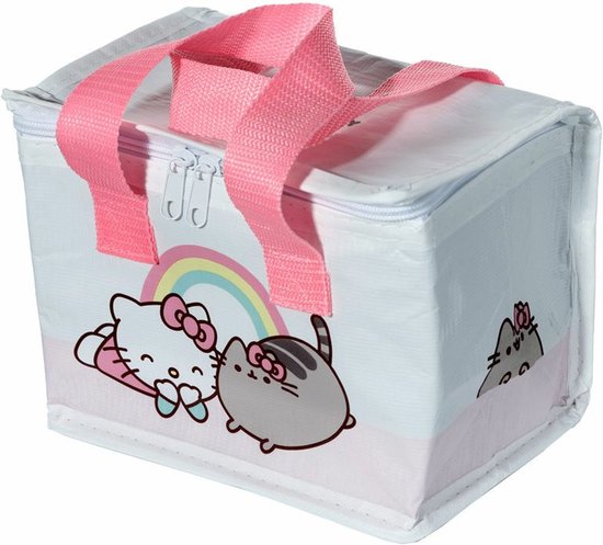 Kleine lunch/sixpack koeltas - Hello Kitty print -  21 x 16 cm - 4,7 L