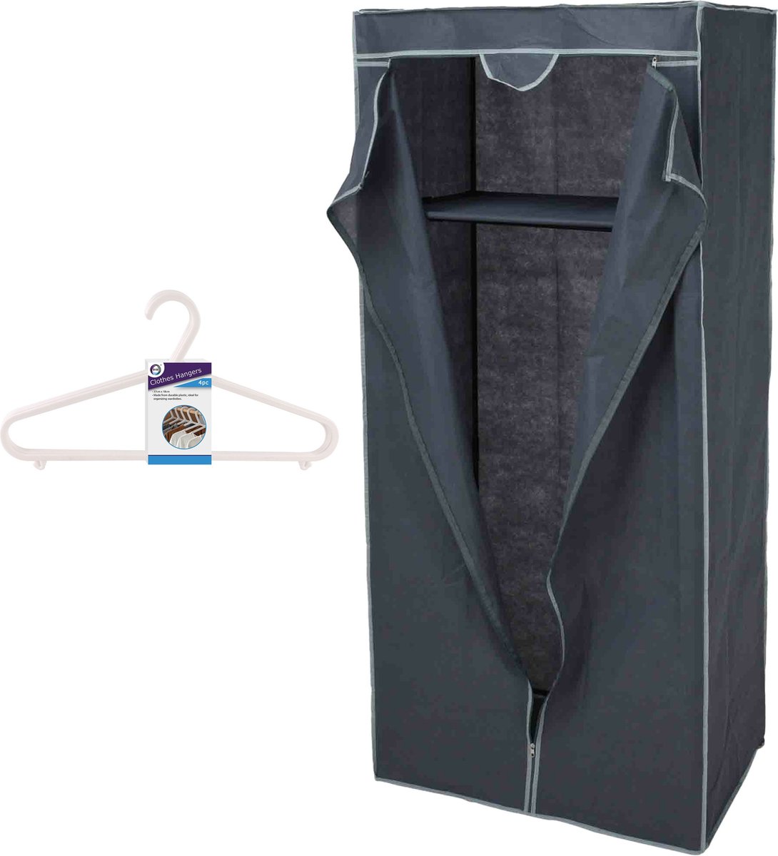Storage Solutions - Mobiele kledingkast met 12x hangers - 75 x 160 cm