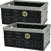 Storage Solutions Inklapbare boodschappenkratten - 3x stuks - Gerecycled kunststof - 45L