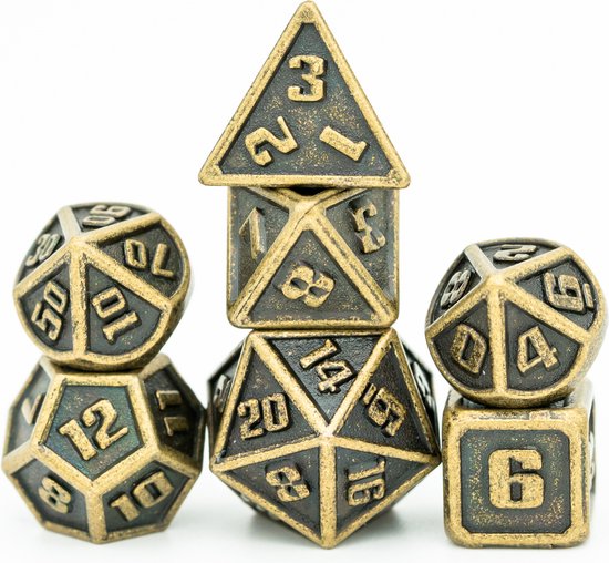 Genvi Kleine Metalen Dobbelstenen Set Metal Dice Set Goud Dice