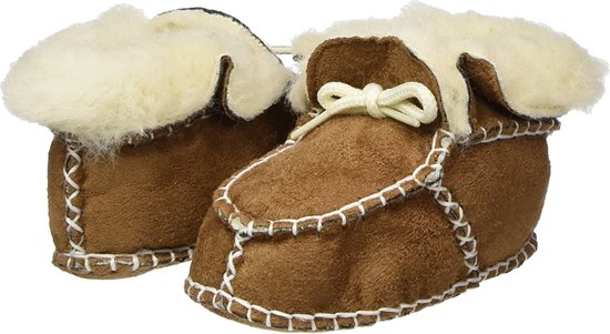 Playshoes Pantoufles femmes Enfants - Marron - 0-9 mois - Taille 16-17 - Pantoufles Enfants - Chaussons Bébé - Cadeau Maternité - Cadeau