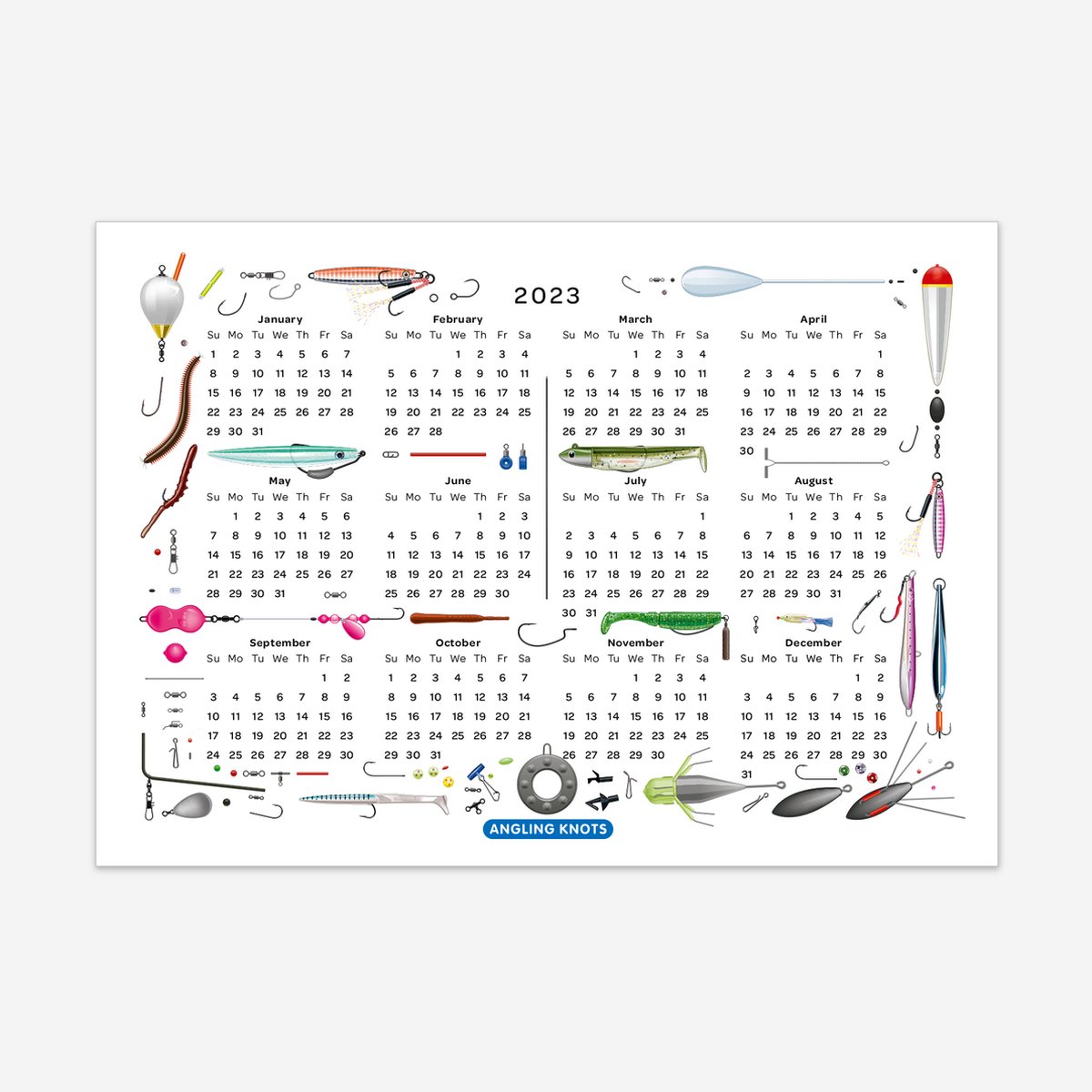 Koelkastmagneet Zeevissen Kalender 2023