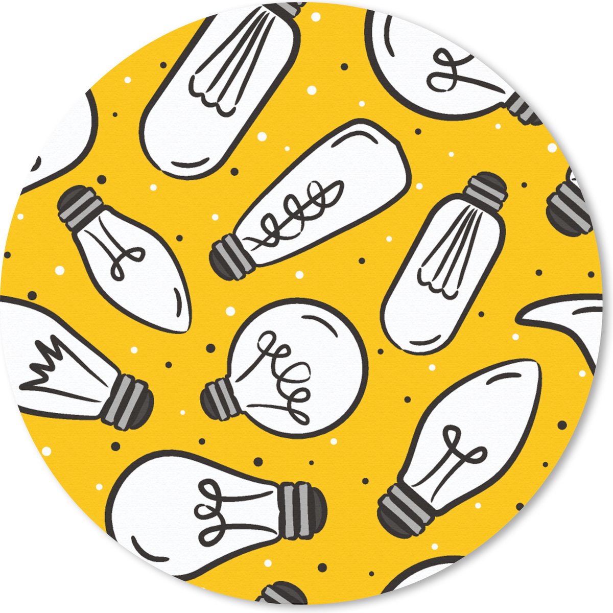 Muismat rond 30x30 cm - Mousepad Cartoon - Lampen - Patronen - Ronde muismatten