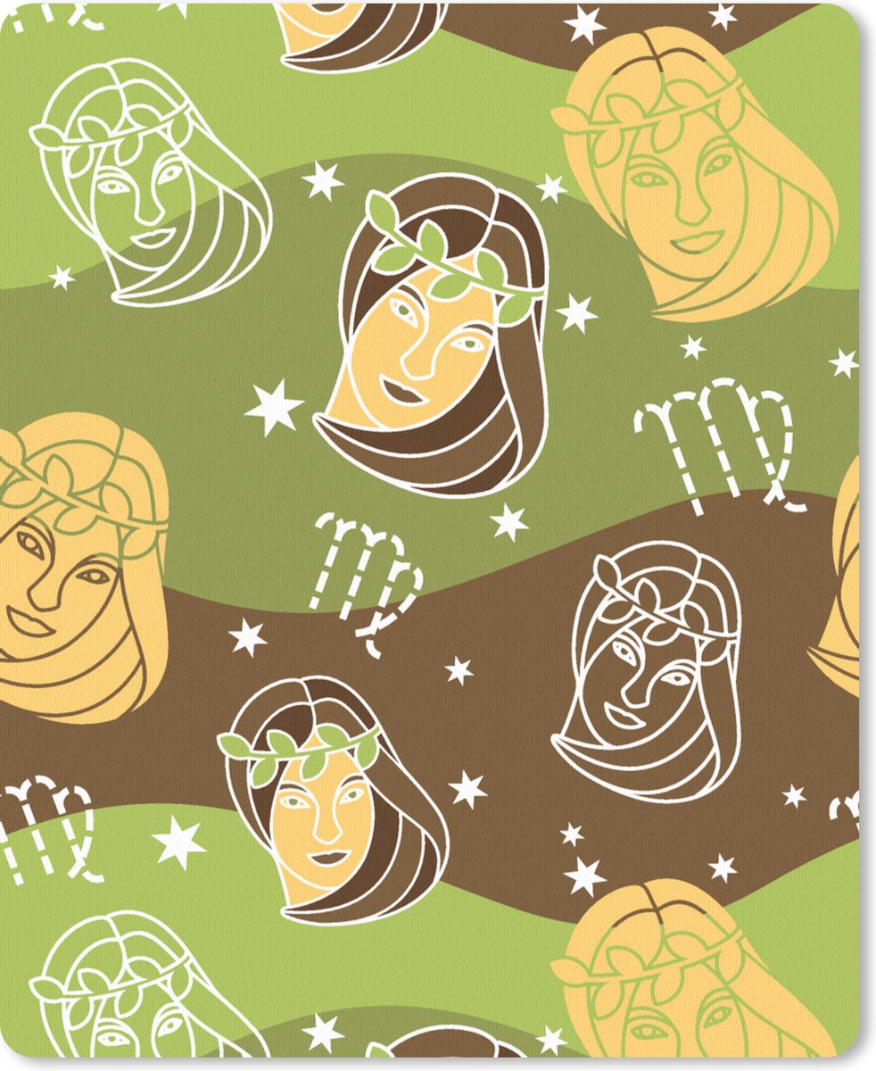 Muismat 19x23 cm - Mousepad Virgo - Zodiac - Patroon - Muismatten