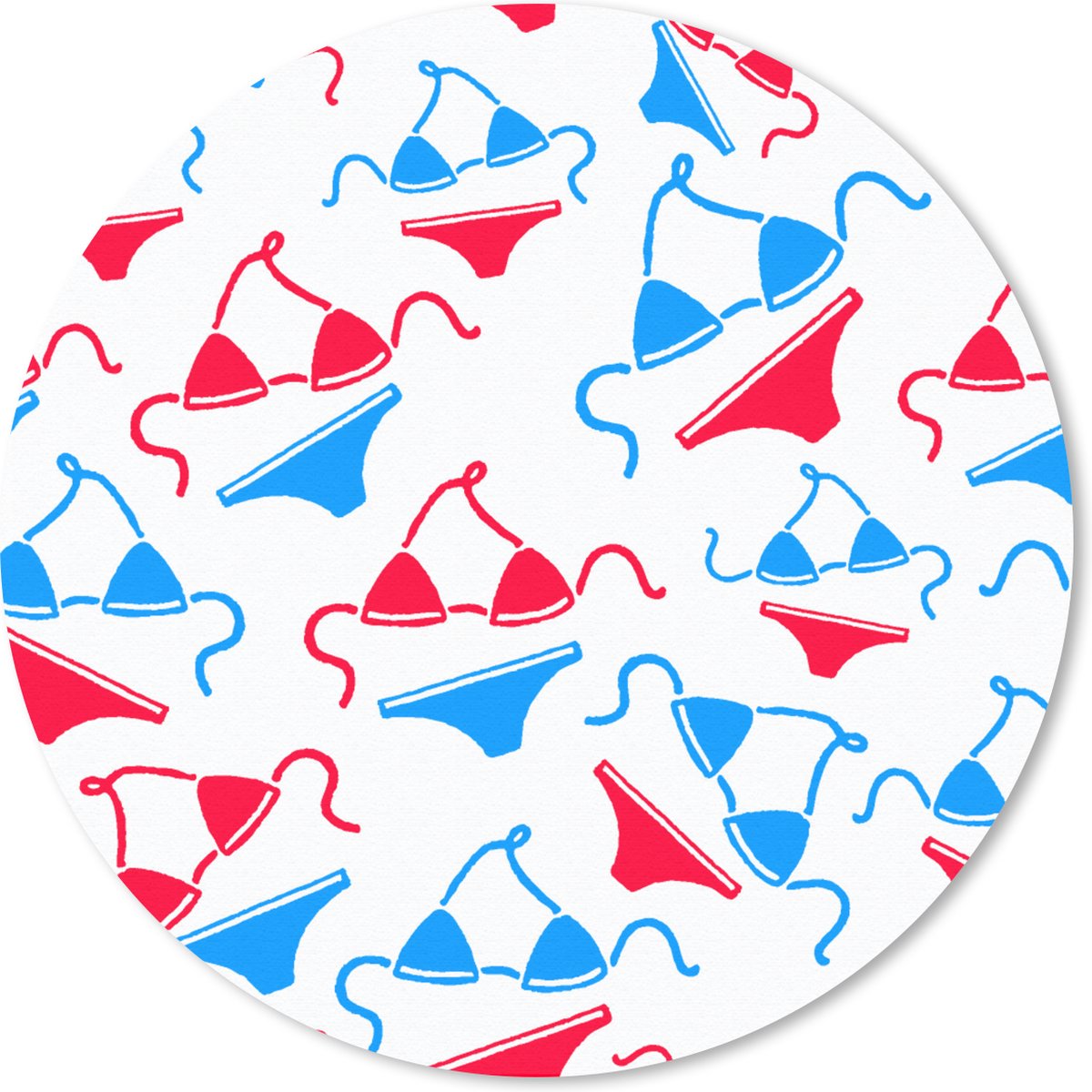 Muismat rond 20x20 cm - Mousepad Bikini - Strand - Patronen - Ronde muismatten