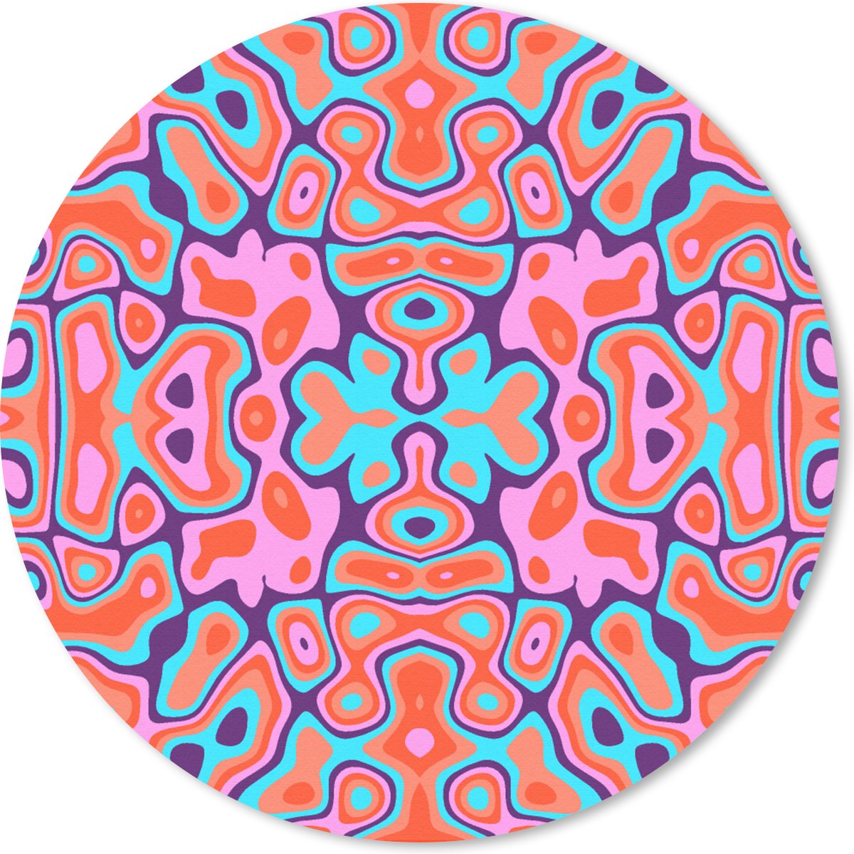 Muismat rond 20x20 cm - Mousepad Patronen - Lavalamp - Abstract - Ronde muismatten