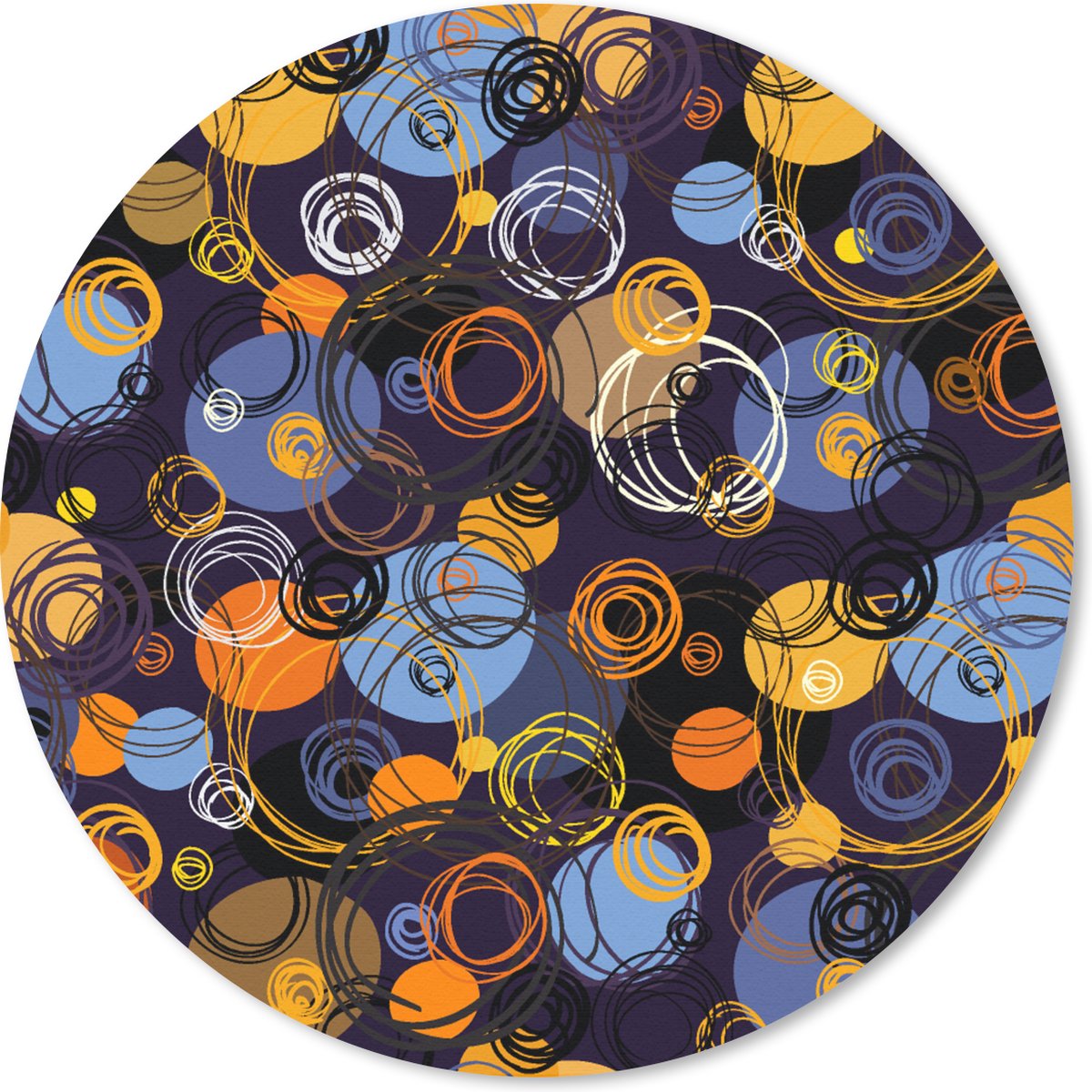 Muismat rond 30x30 cm - Mousepad Patroon - Abstract - Ringen - Ronde muismatten