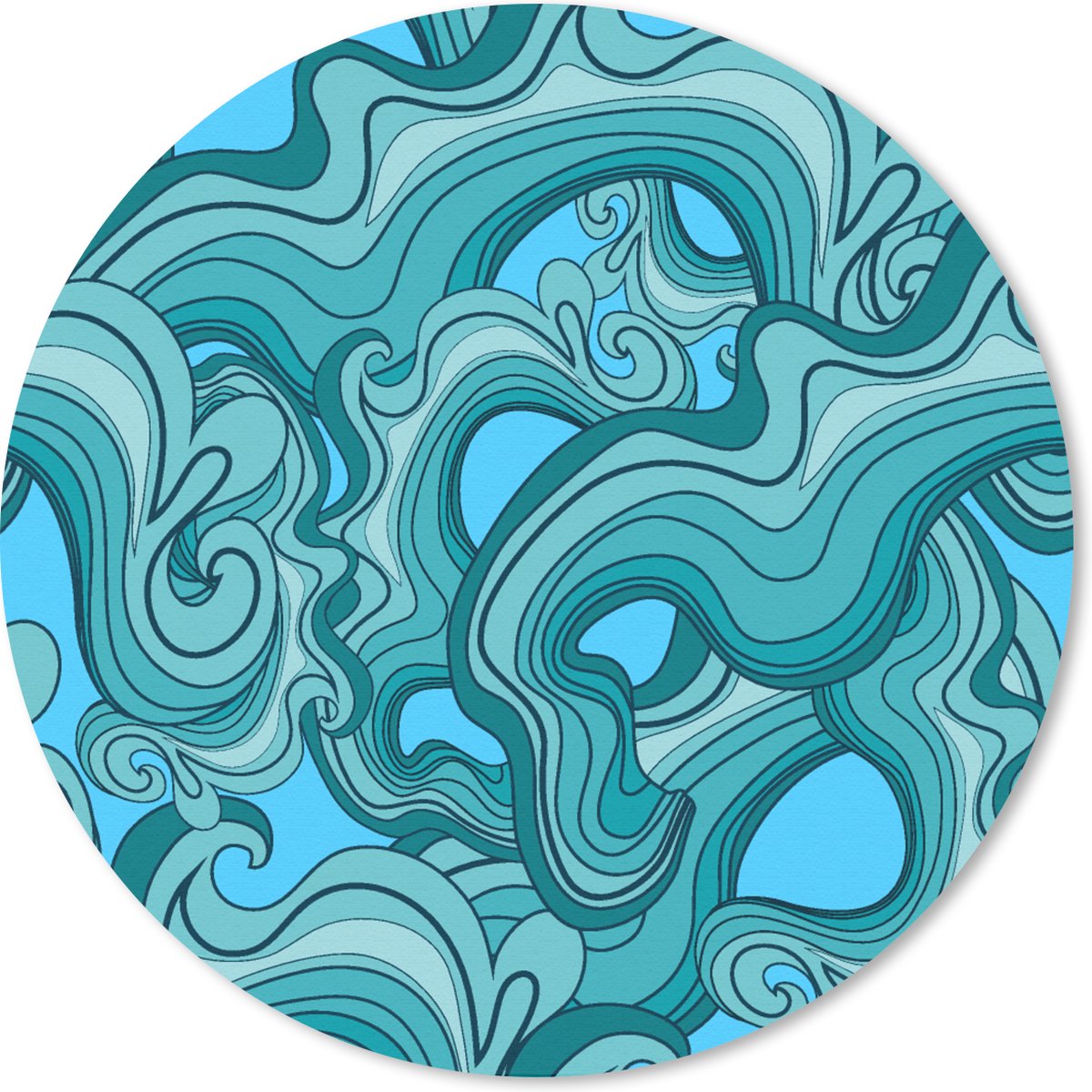 Muismat rond 20x20 cm - Mousepad Zee - Patronen - Marmer print - Ronde muismatten