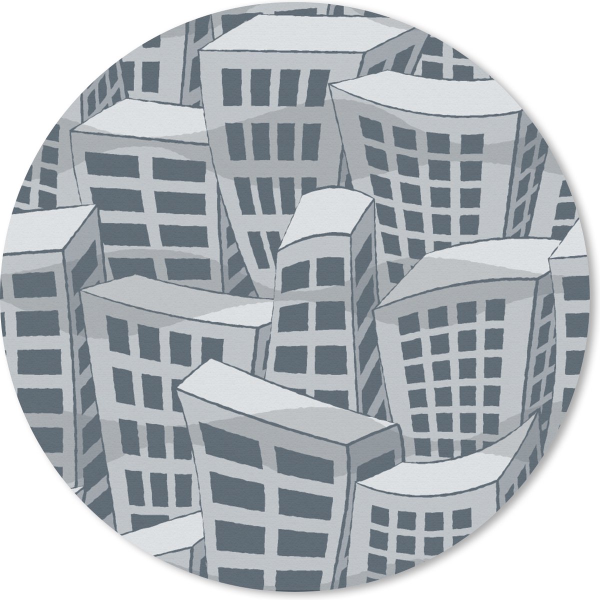 Muismat rond 30x30 cm - Mousepad Patronen - Los Angeles - Skyline - Ronde muismatten