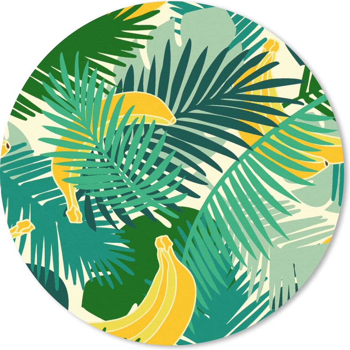 Muismat rond 20x20 cm - Mousepad Tropisch - Bladeren - Jungle - Patronen - Ronde muismatten