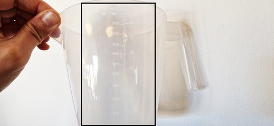 Maatbekerset, 6 stuks, maatbeker 25 ml, 50 ml, 100 ml, 150 ml, 250 ml, 500 ml, precisie, hittebestendig, kunststof, ML-maatbeker met schaal, voor laboratorium, keuken, wasmiddel, chemicaliën