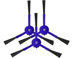 3x Zijborstel geschikt voor Eufy Robovac X8 Hybrid Vervanging onderdelen