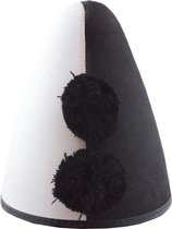 Funny Fashion - Clown & Nar Kostuum - Hoge Hoed Pierrot Zwart - - Carnavalskleding - Verkleedkleding