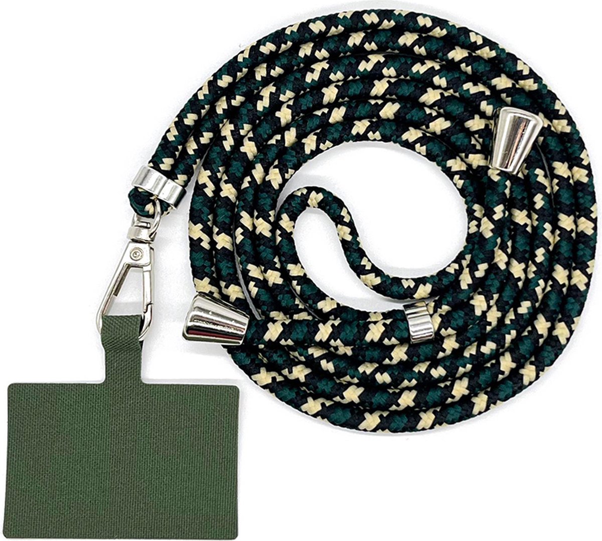 Universele verstelbare telefoonkoord - beige / groen - 150 cm