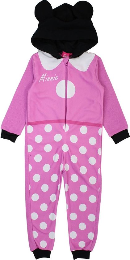 Minnie Mouse onesie - roze - Disney pyjama jumpsuit - maat 98
