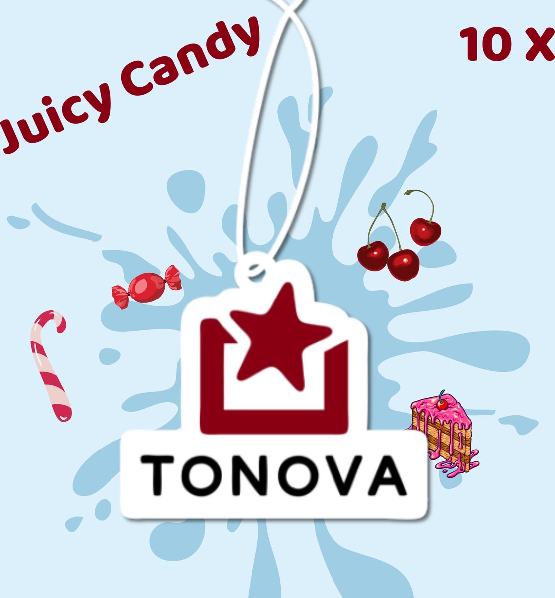 10 Pack Tonova Autoparfum - Geurboompje - Geurverstuiver - Luchtverfrisser - Juicy Candy