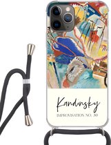 Hoesje met koord Geschikt voor iPhone 13 Pro Max - Improvisation no. 30 - Wassily Kandinsky - Kunst - Siliconen - Crossbody - Backcover met Koord - Telefoonhoesje met koord - Hoesje met touw