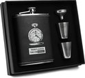 Nezr® Whiskey Heupfles Gift Set - Whiskey Set - Platvink - Zakflacon - Zakfles - Drankfles - Drankflacon Heupflesje - Incl. Trechter en Bekertjes - 'There's always time for Whiskey' - Vaderdag Cadeau Image