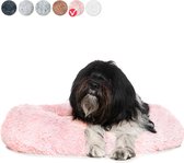 Snoozle Panier pour chien - Super Soft and Luxurious - Fluffy and Round - Washable - Peluche - Donut - Dog Bed - Anti-Stress - 60cm Large - Pink