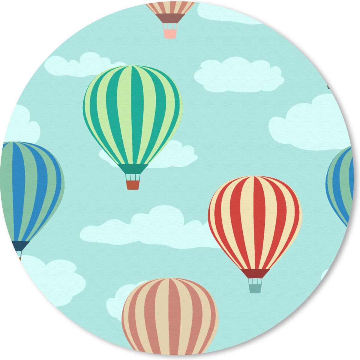 Muismat rond 20x20 cm - Mousepad Patronen - Lucht - Luchtballon - Ronde muismatten