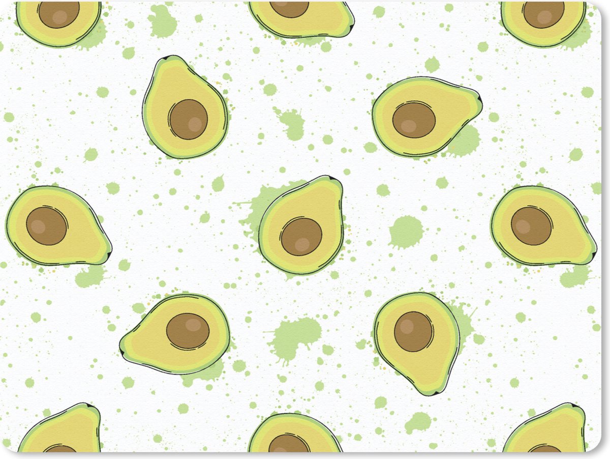 Muismat Groot - Avocado - Patronen - Groen - 40x30 cm - Mousepad - Muismat
