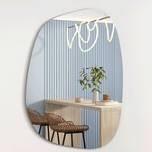 Albatros Designer Spiegel Asymmetrisch 90 x 60cm - Wandspiegel of Deurspiegel, Moderne Organische Vorm - Spiegel Ovaal en Groot - Asymmetrische Spiegel Vormloos en Frameloos, Spiegel Wand