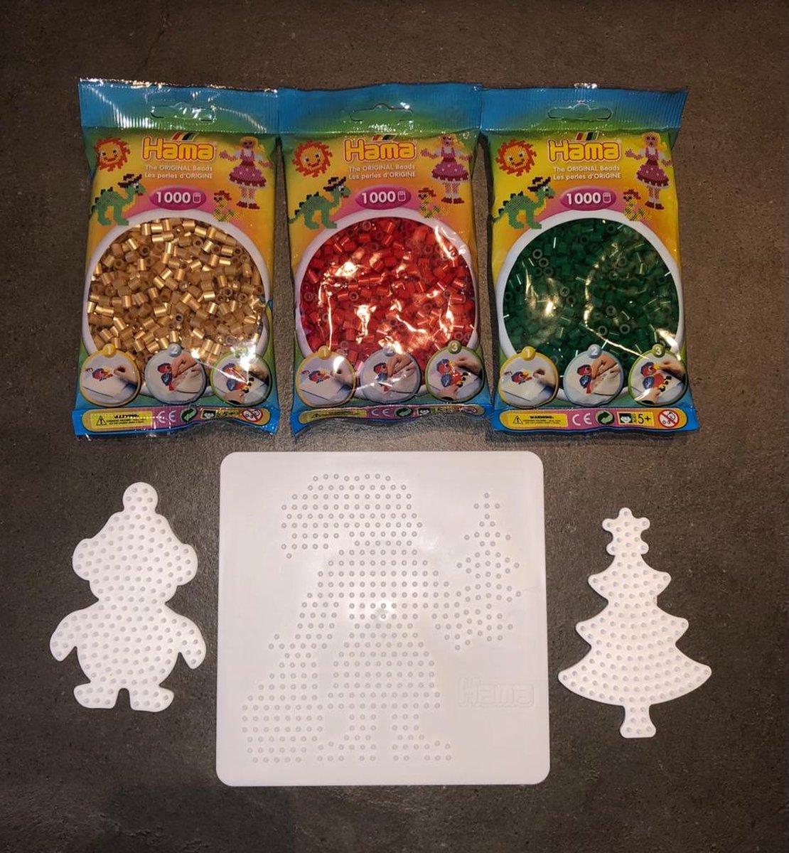 Hama strijkkralen KERST SET met 3 vormen Kerstboom, Kerstman, pinguïn (grondplaat /...