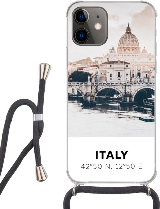 Coque avec cordon iPhone 11 - Italie - Pont - Rivière - Siliconen -  Bandoulière -... | bol