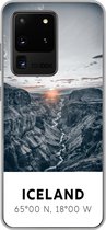 Coque Samsung Galaxy S20 Ultra - Islande - Soleil - Montagnes - Coque de téléphone en Siliconen