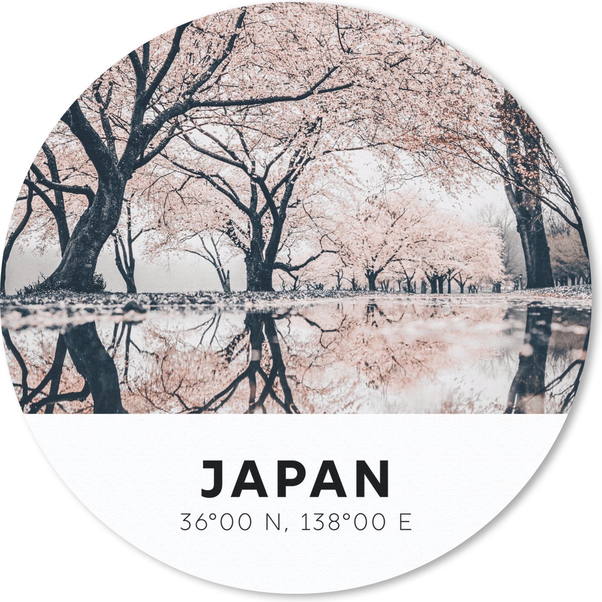 Muismat rond 30x30 cm - Mousepad Japan - Sakura - Lente - Roze - Ronde muismatten