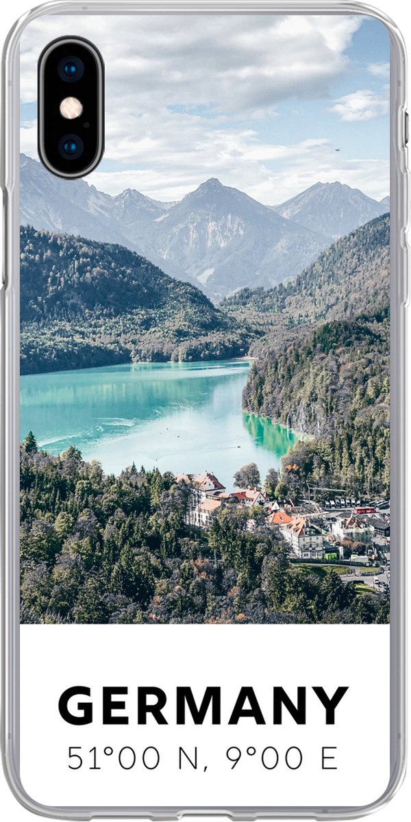 Telefoonhoesje Geschikt voor iPhone Xs hoesje - Duitsland - Bergen - Meer - Siliconen Telefoonhoesje Telefoonhoesje