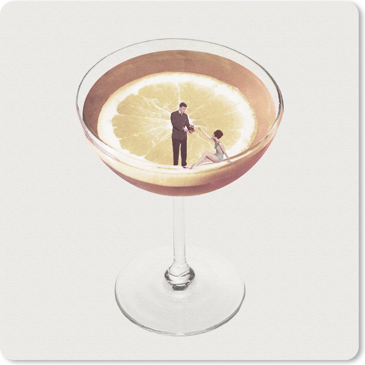 Muismat 30x30 cm - Mousepad Alcohol - Vintage - Drank - Muismatten